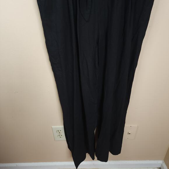 Madewell Tie-Waist Crop Wide-Leg Jumpsuit in Black Size 12 - Picture 5 of 11